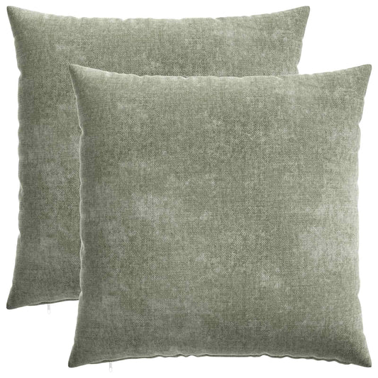 Cushion Cover 2 pcs HEERLEN Green 65 x 65 cm Chenille Fabric