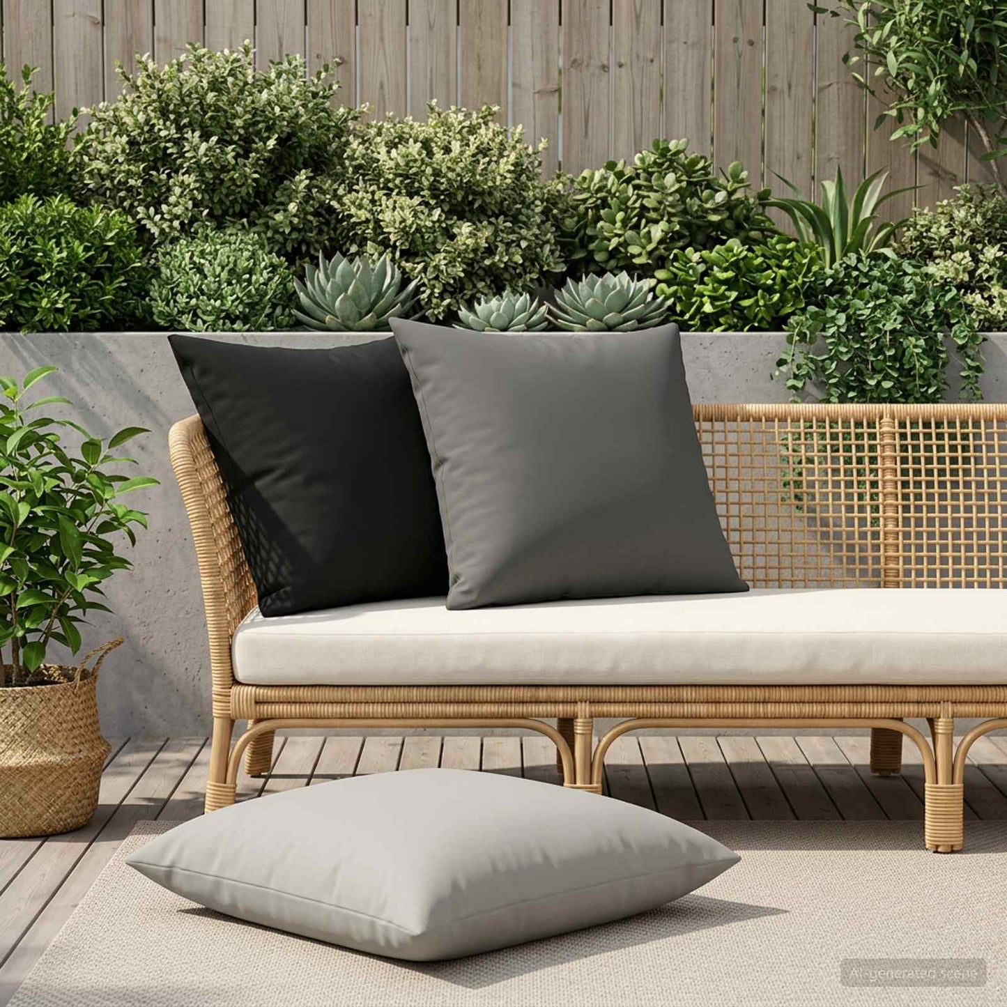 Cushion Cover 2 pcs HEERLEN Grey 65 x 65 cm Polyester