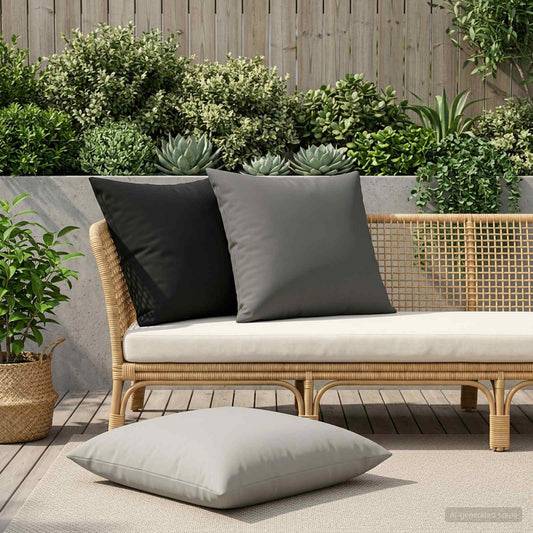 Cushion Cover 2 pcs HEERLEN Grey 65 x 65 cm Polyester