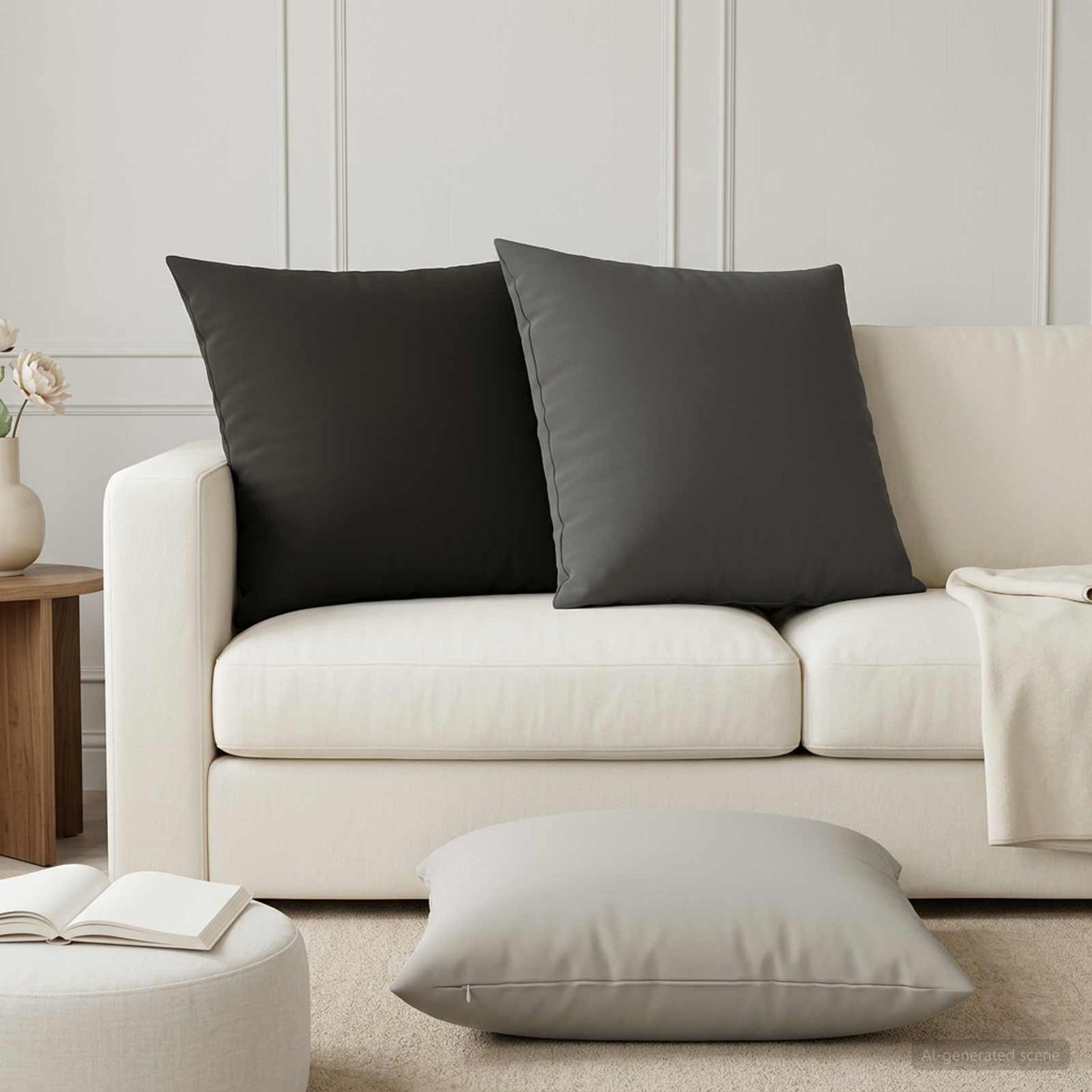 Cushion Cover 6 pcs HEERLEN Grey 65 x 65 cm Polyester