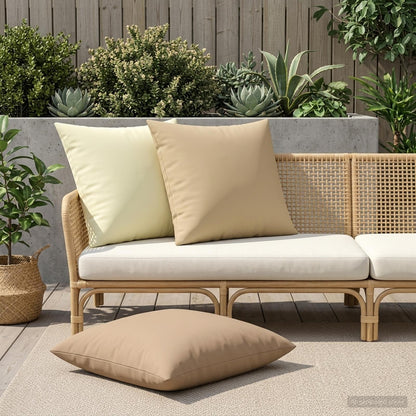 Cushion Cover 6 pcs HEERLEN Beige 80 x 80 cm Polyester