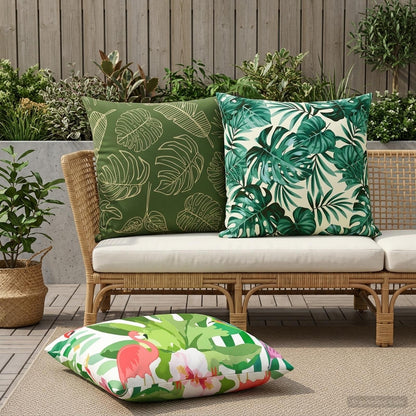 Cushion Cover 6 pcs HEERLEN Leaf Pattern 80 x 80 cm Polyester