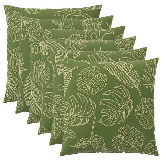 Cushion Cover 6 pcs HEERLEN Leaf Design 65 x 65 cm Polyester