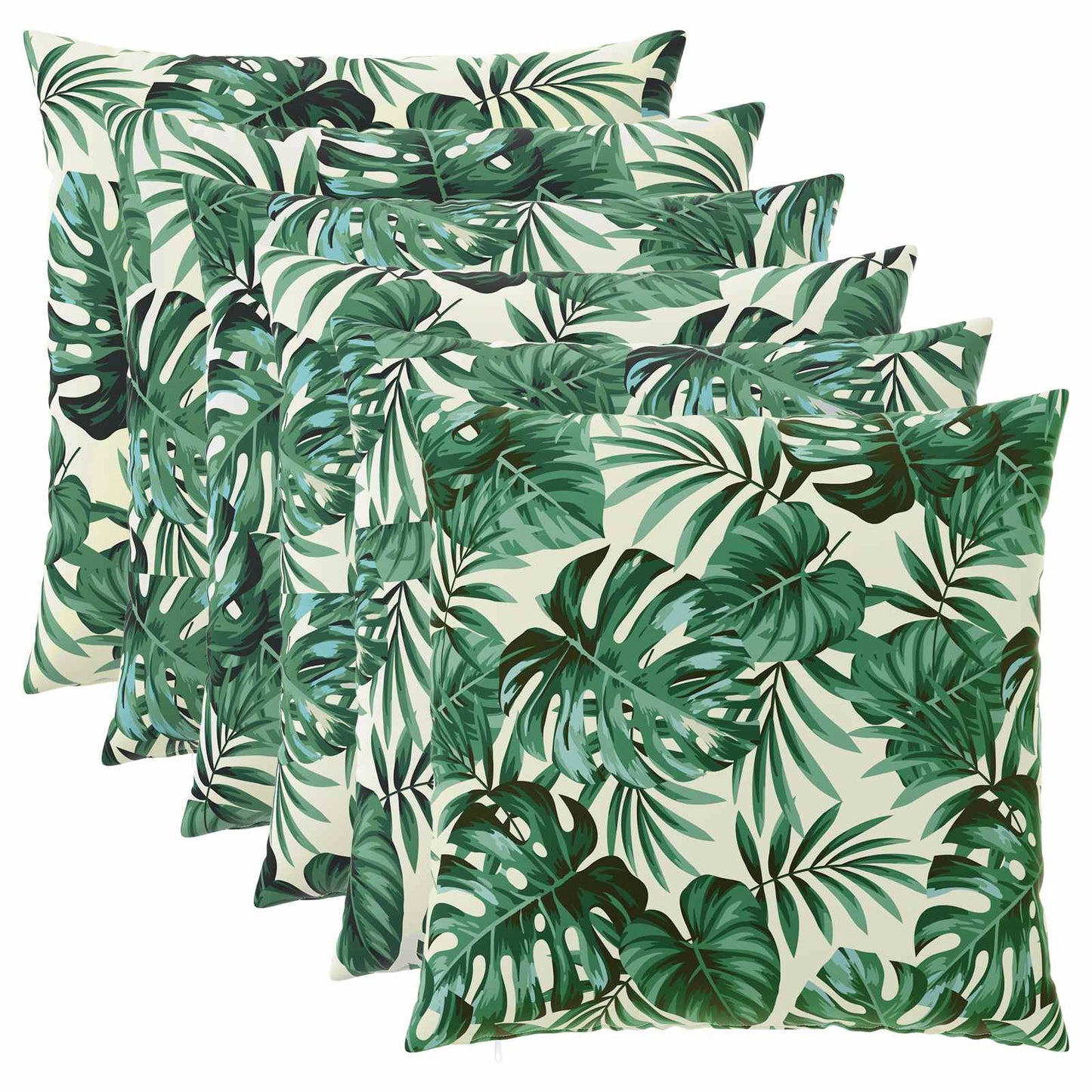 Cushion Cover 6 pcs HEERLEN Leaf Pattern 65 x 65 cm Polyester
