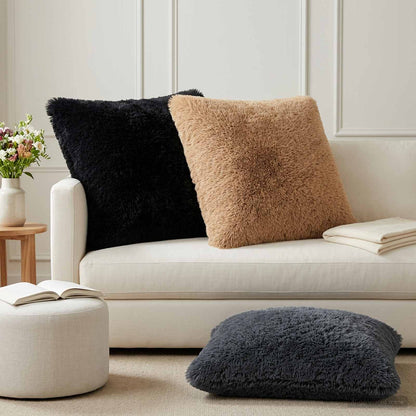 Cushion Cover 6 pcs HEERLEN Anthracite 65 x 65 cm PV Fleece