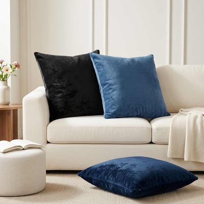 Cushion Cover 2 pcs HEERLEN Navy Blue 80 x 80 cm Flannel