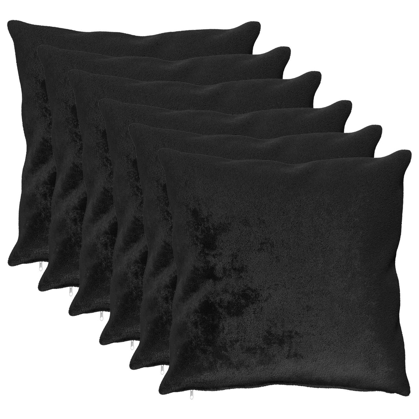 Cushion Cover 6 pcs HEERLEN Black 65 x 65 cm Flannel