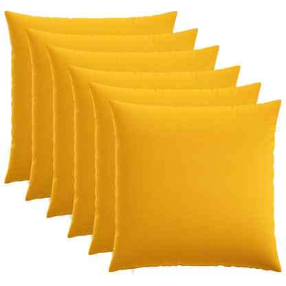 Cushion Cover 6 pcs HEERLEN Light Yellow 70 x 70 cm Fabric
