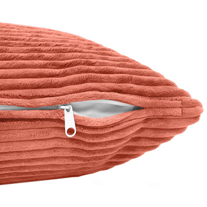 Cushion Cover 2 pcs HEERLEN Red Orange 70 x 70 cm Corduroy