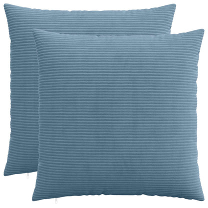 Cushion Cover 2 pcs HEERLEN Blue 70 x 70 cm Corduroy
