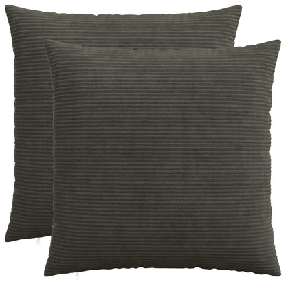 Cushion Cover 2 pcs HEERLEN Anthracite 70 x 70 cm Corduroy