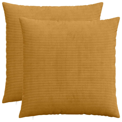 Cushion Cover 2 pcs HEERLEN Yellow 70 x 70 cm Corduroy