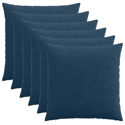 Cushion Cover 6 pcs HEERLEN Navy Blue 70 x 70 cm Corduroy