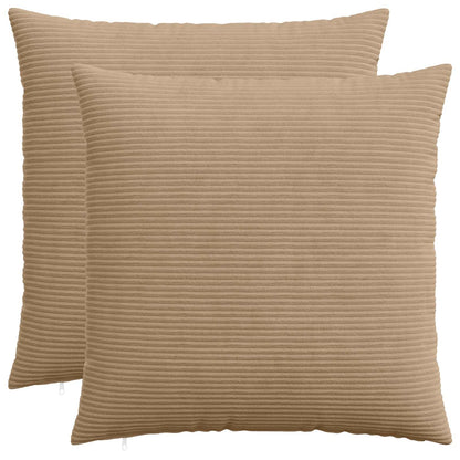 Cushion Cover 2 pcs HEERLEN Brown 70 x 70 cm Corduroy