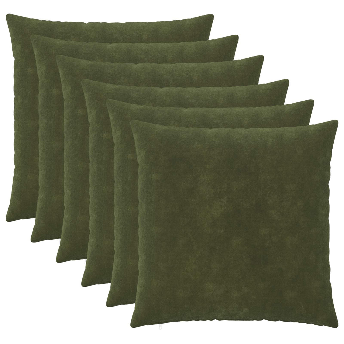 Cushion Cover 6 pcs HEERLEN Green 70 x 70 cm Microfiber Fleece