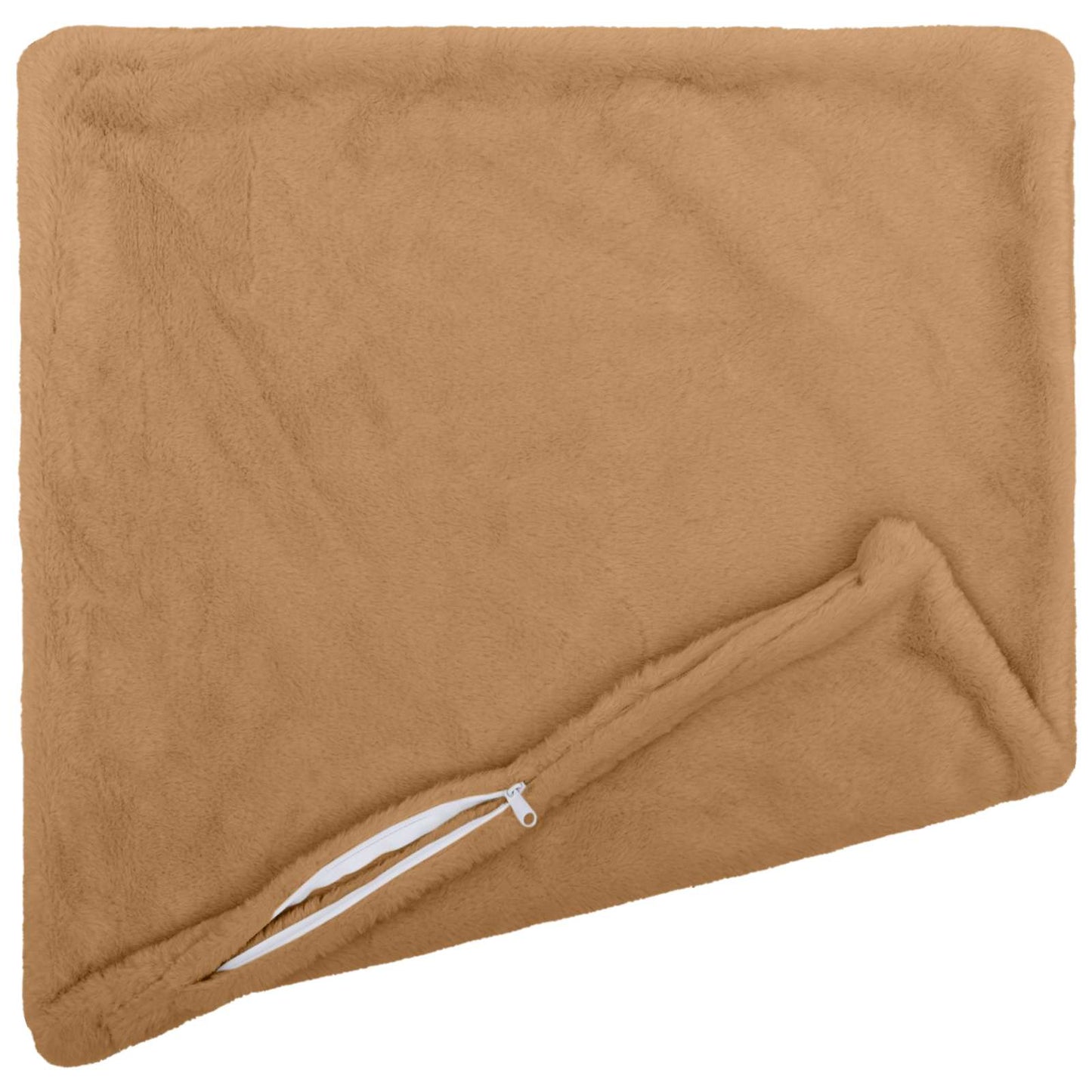 Cushion Cover 2 pcs HEERLEN Taupe 70 x 70 cm Faux Rabbit Fur
