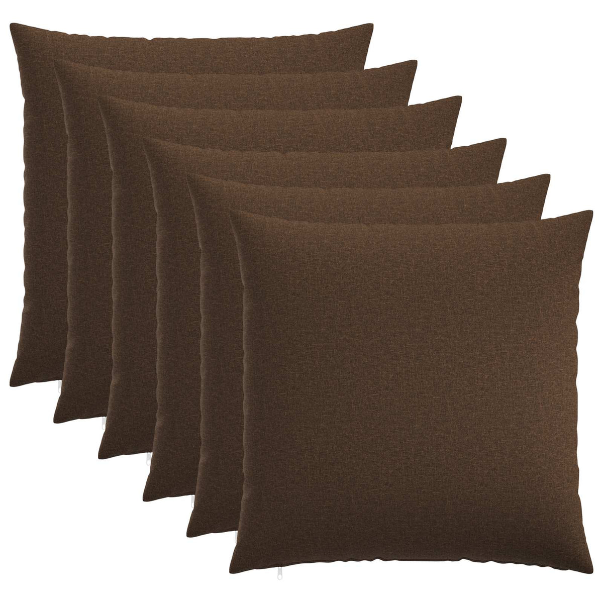 Cushion Cover 6 pcs HEERLEN Brown 80 x 80 cm Fabric