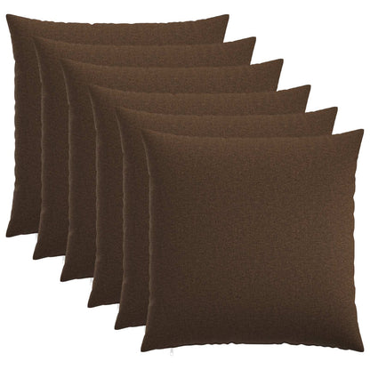 Cushion Cover 6 pcs HEERLEN Brown 80 x 80 cm Fabric