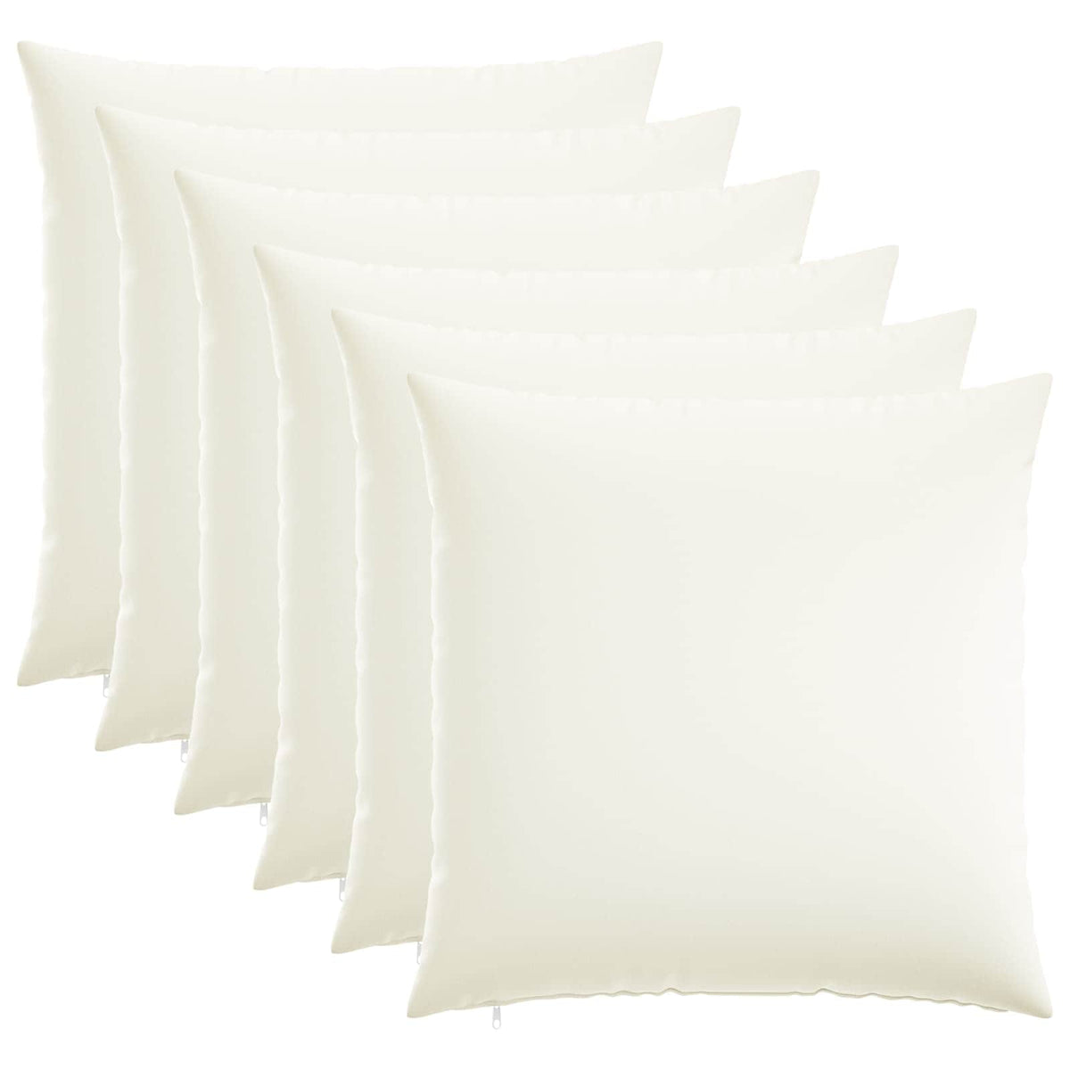 Cushion Cover 6 pcs HEERLEN White 80 x 80 cm Fabric