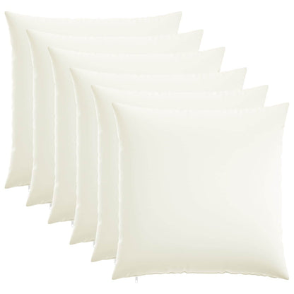 Cushion Cover 6 pcs HEERLEN White 80 x 80 cm Fabric
