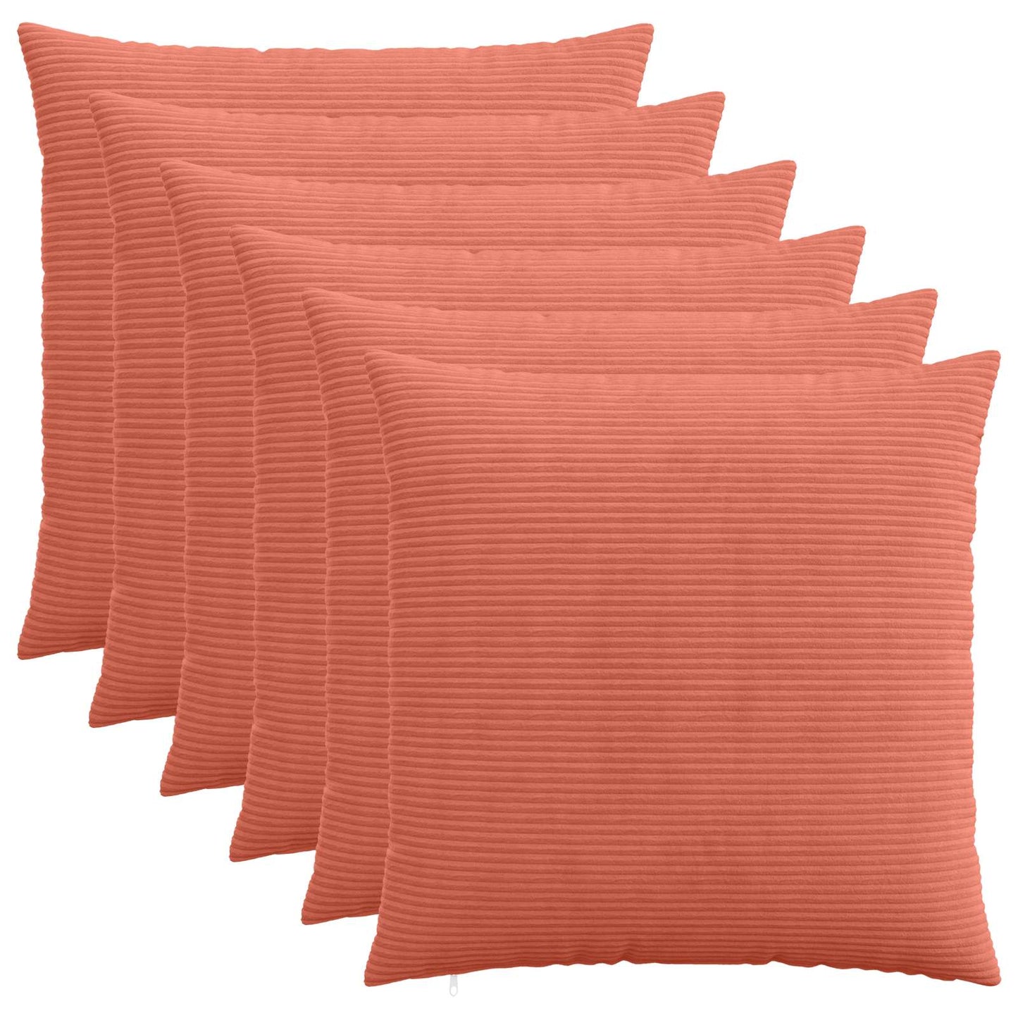 Cushion Cover 6 pcs HEERLEN Red Orange 80 x 80 cm Corduroy