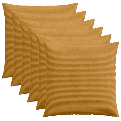 Cushion Cover 6 pcs HEERLEN Yellow 80 x 80 cm Corduroy