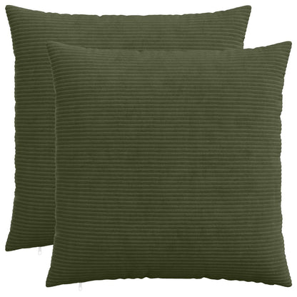 Cushion Cover 2 pcs HEERLEN Green 80 x 80 cm Corduroy