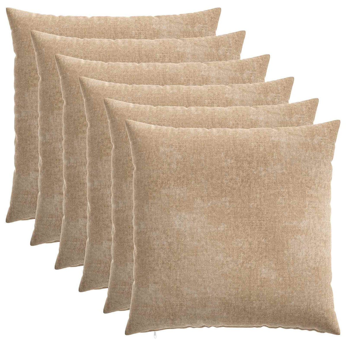 Cushion Cover 6 pcs HEERLEN Taupe 80 x 80 cm Chenille Fabric