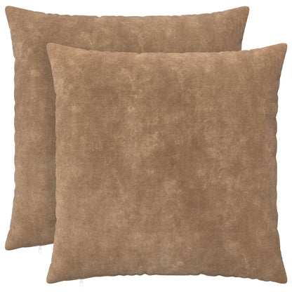 Cushion Cover 2 pcs HEERLEN Taupe 80 x 80 cm Microfiber Fleece