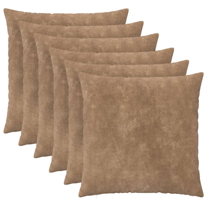 Cushion Cover 6 pcs HEERLEN Taupe 80 x 80 cm Microfiber Fleece