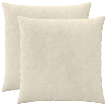 Cushion Cover 2 pcs HEERLEN Cream 80 x 80 cm Microfiber Fleece