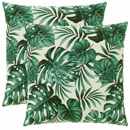 Cushion Cover 2 pcs HEERLEN Leaf Pattern 80 x 80 cm Polyester