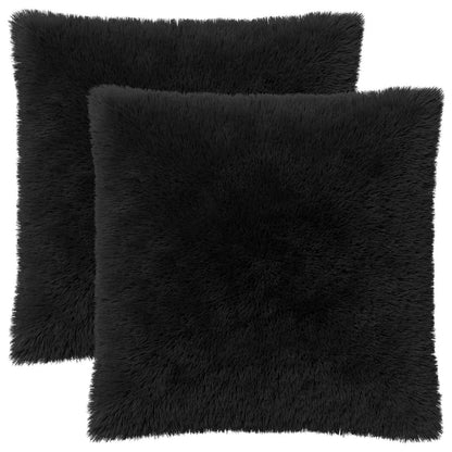 Cushion Cover 2 pcs HEERLEN Black 80 x 80 cm PV Fleece