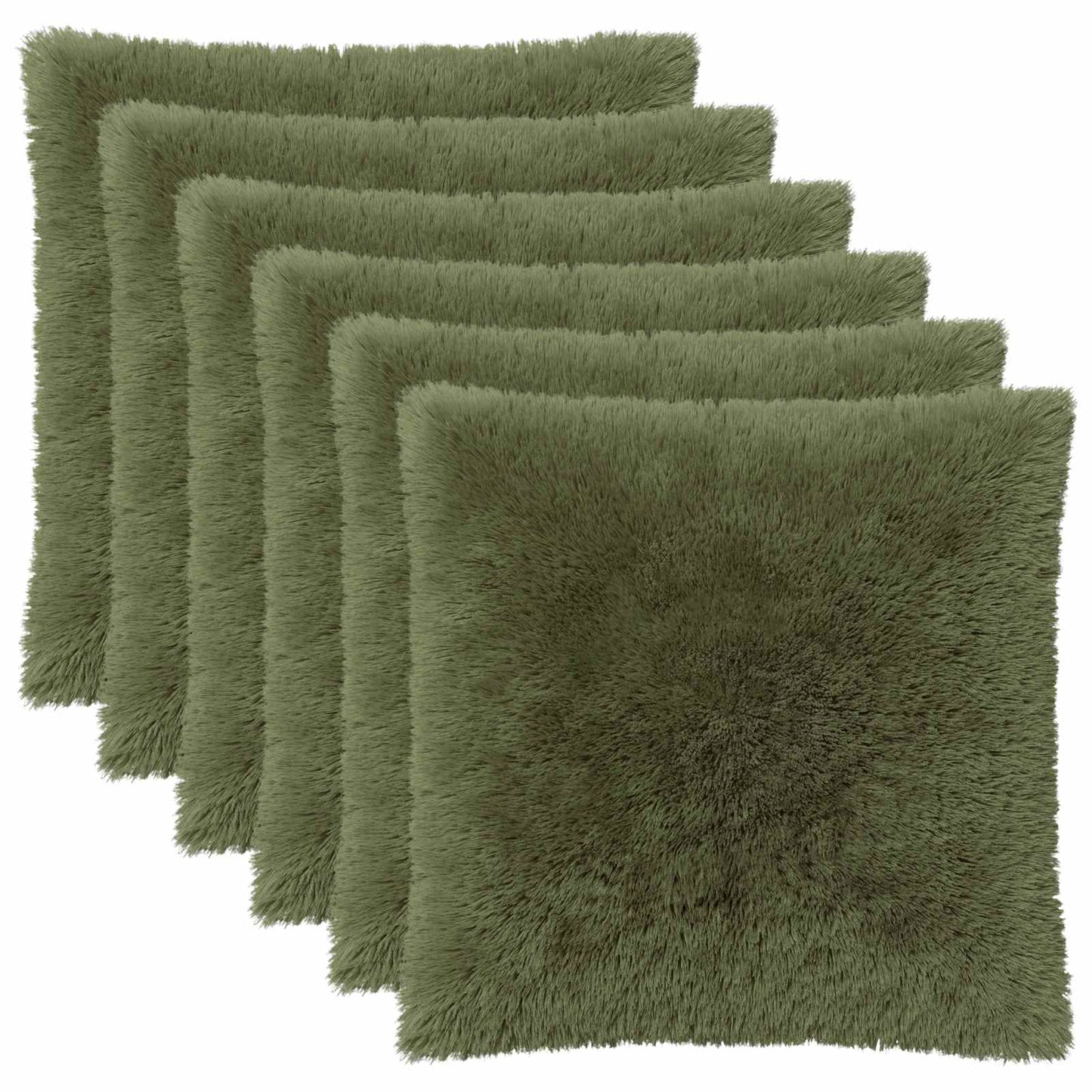 Cushion Cover 6 pcs HEERLEN Green 80 x 80 cm PV Fleece