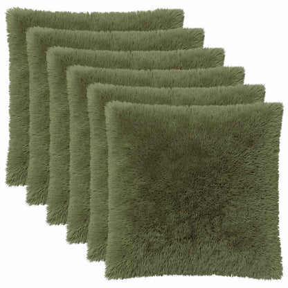 Cushion Cover 6 pcs HEERLEN Green 80 x 80 cm PV Fleece