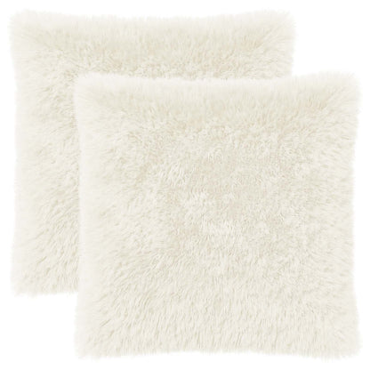 Cushion Cover 2 pcs HEERLEN White 80 x 80 cm PV Fleece