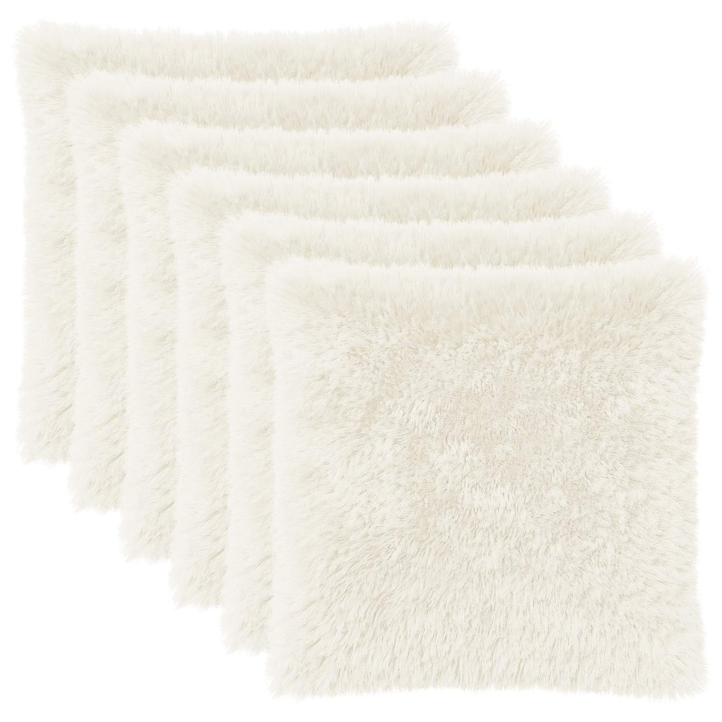 Cushion Cover 6 pcs HEERLEN White 80 x 80 cm PV Fleece
