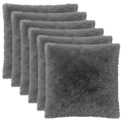 Cushion Cover 6 pcs HEERLEN Light Grey 80 x 80 cm PV Fleece