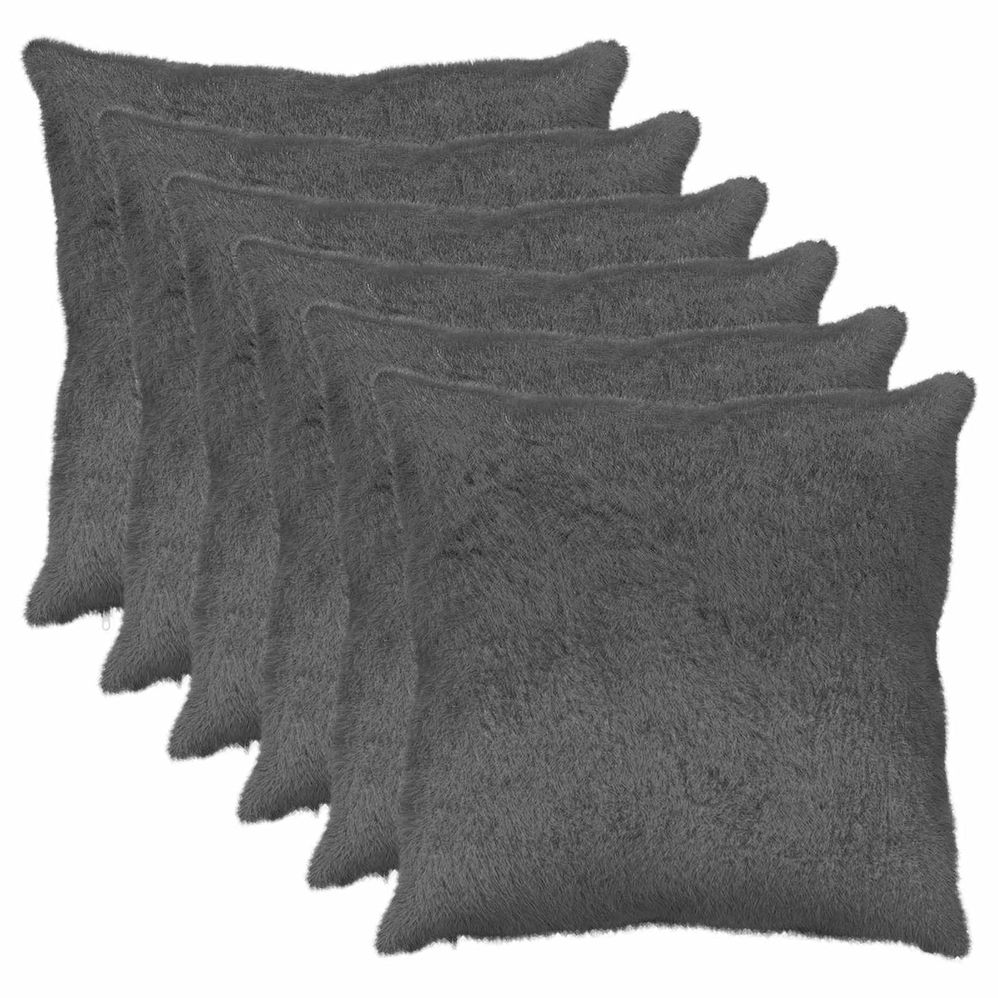 Cushion Cover 6 pcs HEERLEN Dark Grey 80 x 80 cm