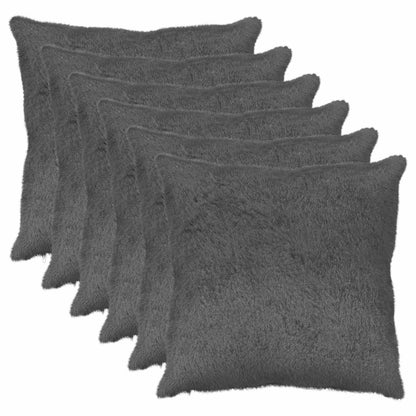 Cushion Cover 6 pcs HEERLEN Dark Grey 80 x 80 cm