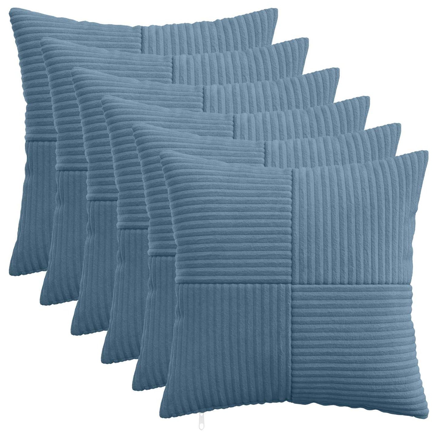 Cushion Cover 6 pcs ALMELO Blue 30 x 30 cm Corduroy