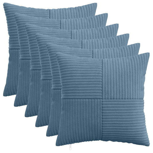 Cushion Cover 6 pcs ALMELO Blue 30 x 30 cm Corduroy