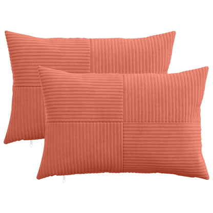 Cushion Cover 2 pcs ALMELO Red Orange 30 x 50 cm Corduroy