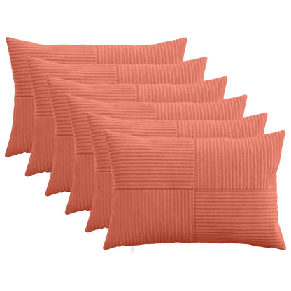 Cushion Cover 6 pcs ALMELO Red Orange 30 x 50 cm Corduroy