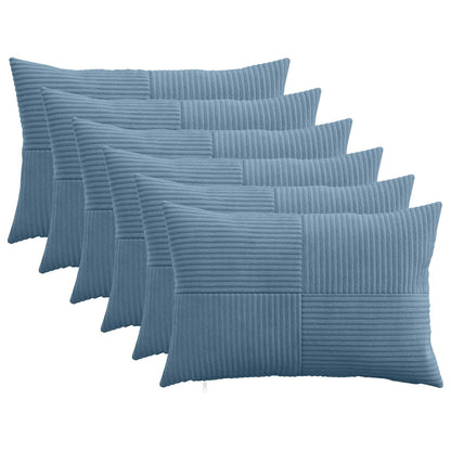 Cushion Cover 6 pcs ALMELO Blue 30 x 50 cm Corduroy