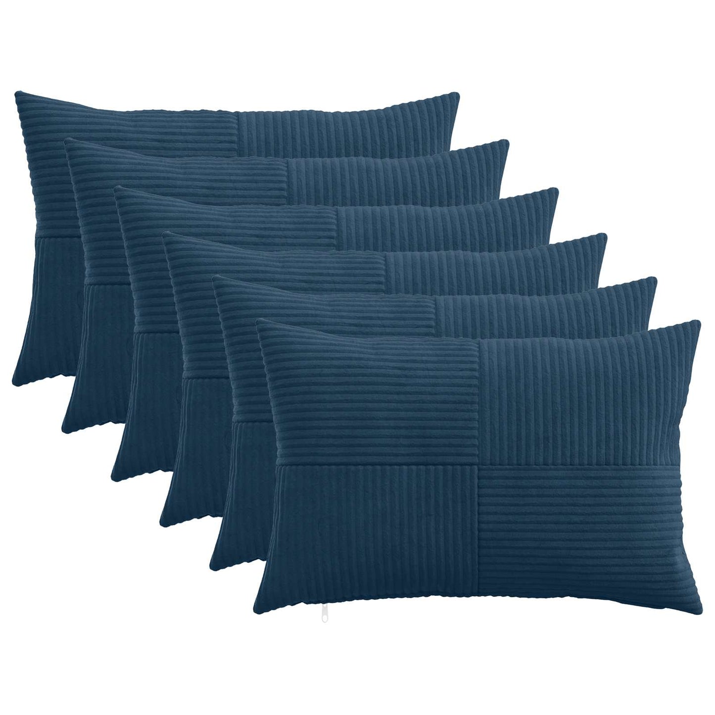 Cushion Cover 6 pcs ALMELO Navy Blue 30 x 50 cm Corduroy