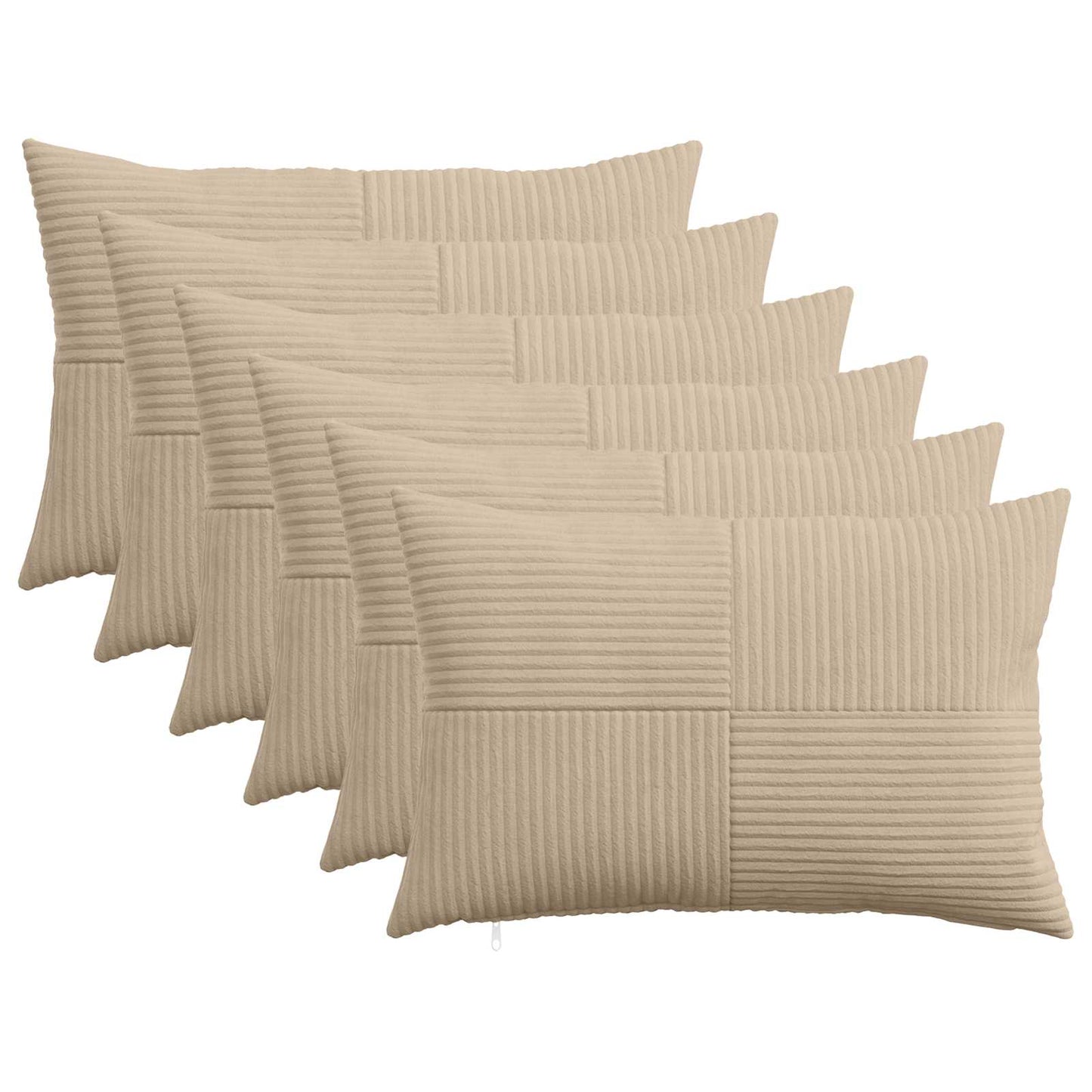 Cushion Cover 6 pcs ALMELO Taupe 30 x 50 cm Corduroy