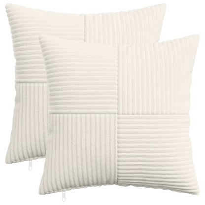Cushion Cover 2 pcs ALMELO Cream 35 x 35 cm Corduroy