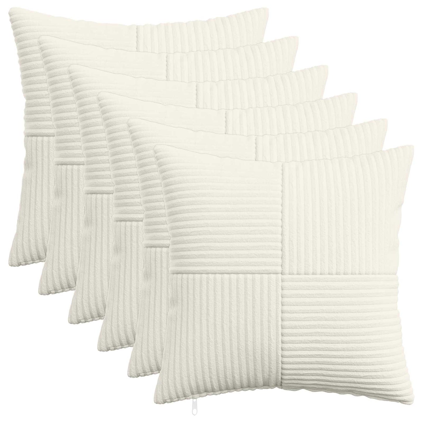 Cushion Cover 6 pcs ALMELO Cream 35 x 35 cm Corduroy