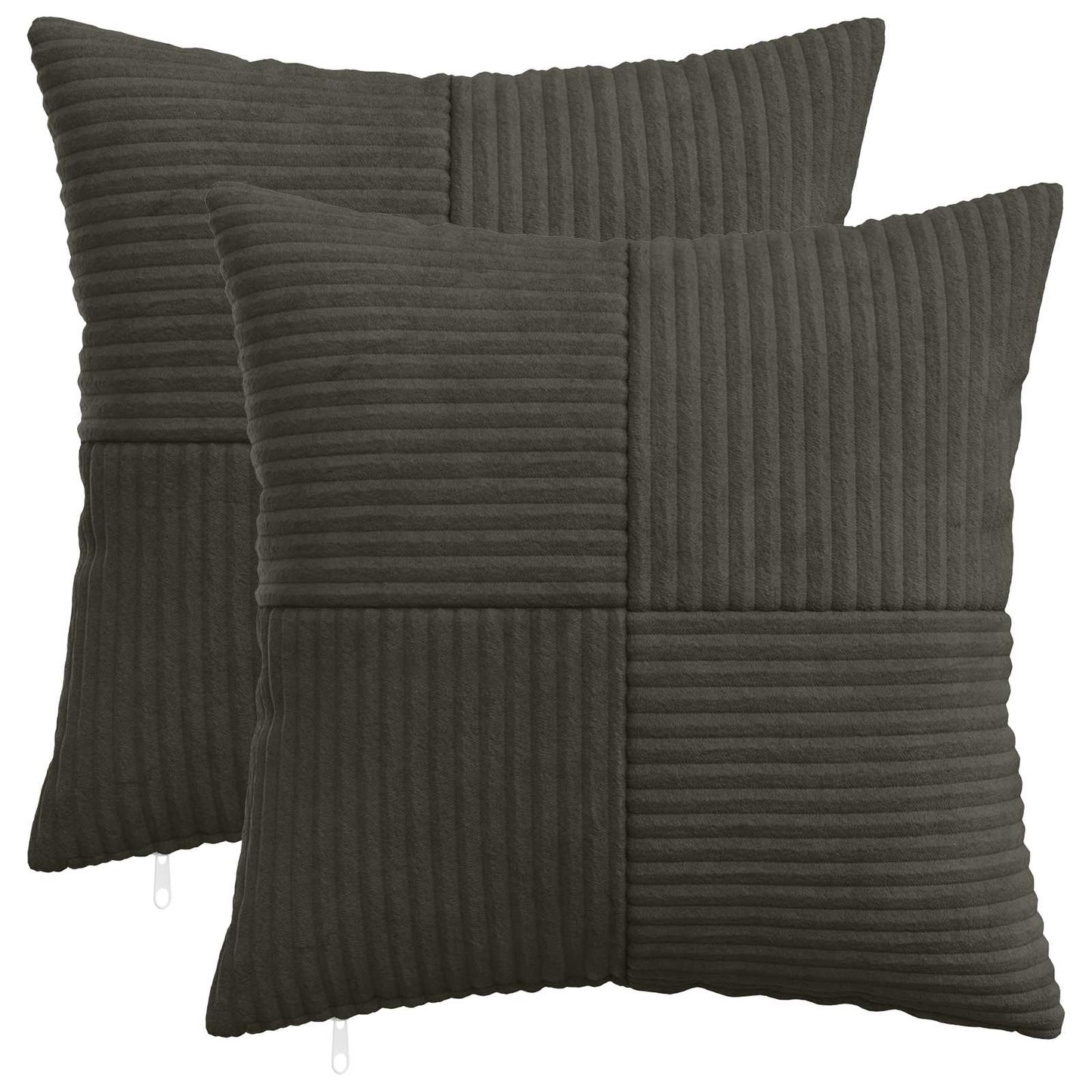 Cushion Cover 2 pcs ALMELO Anthracite 35 x 35 cm Corduroy